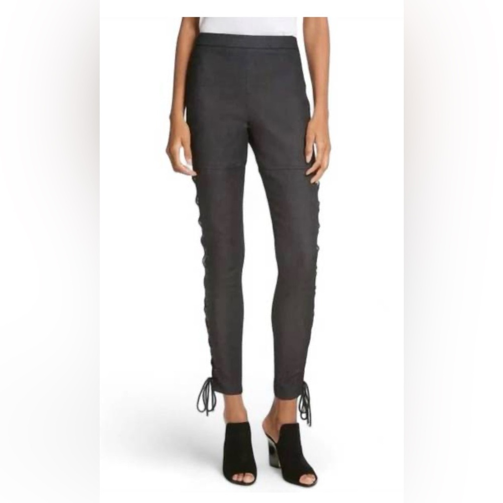 Cinq à Sept Dark Gray Lace-Up Skinny Pants